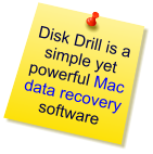 Post-It-Note advertising Disk Drill Mac data recovery software.